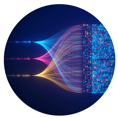 Binary code data flowing